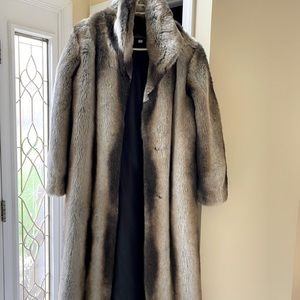 Gently wore Fox full length faux fur coat